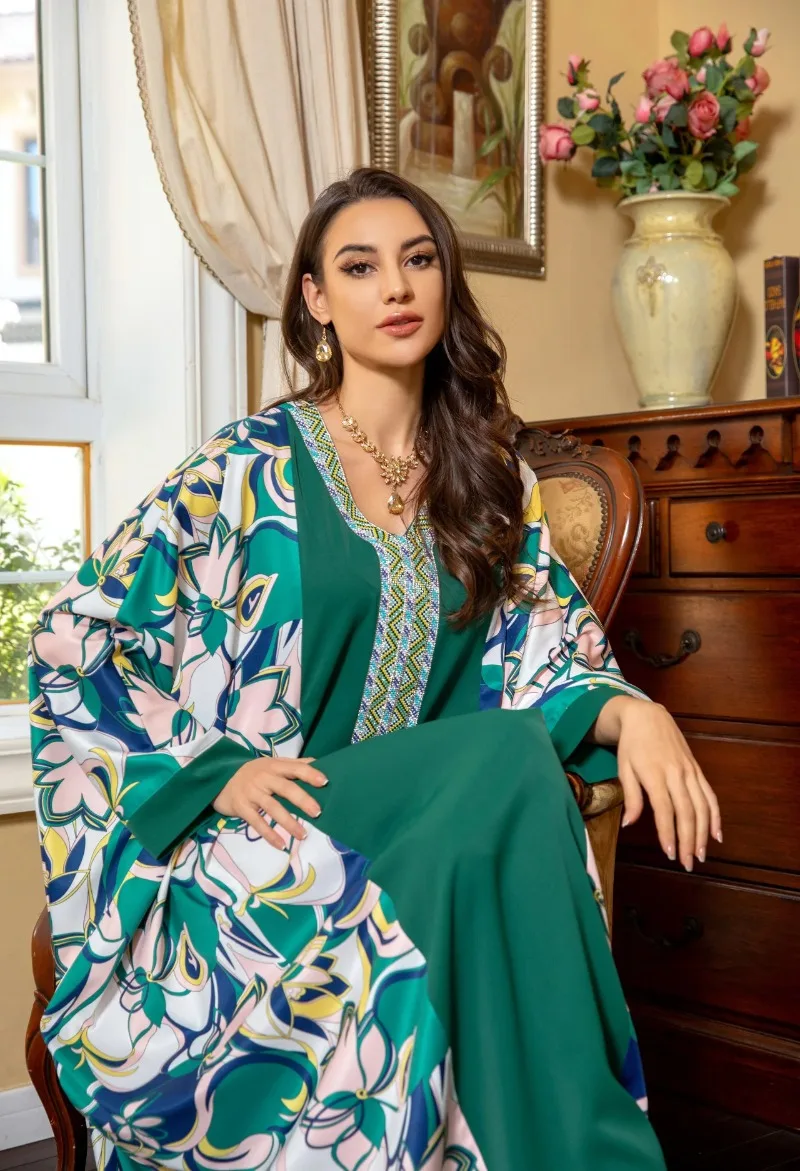 Eid Party Morocco Abaya Muslim Women Diamond Print Bat Sleeve Maxi Dress Turkey Evening Gown Arab Kaftan Dubai Jalabiya Vestidos
Eid Party Morocco Abaya Muslim Women Diamond Print Bat Sleeve Maxi Dress Turkey Evening Gown Arab Kaftan Dubai Jalabiya Vestidos