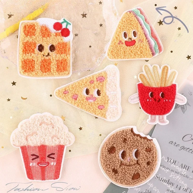 Hot Selling Towel Embroidery Patches DIY Biscuits Pizza French Fries Stickers Self-Adhesive Badges Cloth Bag Fabric Accessories
Hot Selling Towel Embroidery Patches DIY Biscuits Pizza French Fries Stickers Self-Adhesive Badges Cloth Bag Fabric Accessories