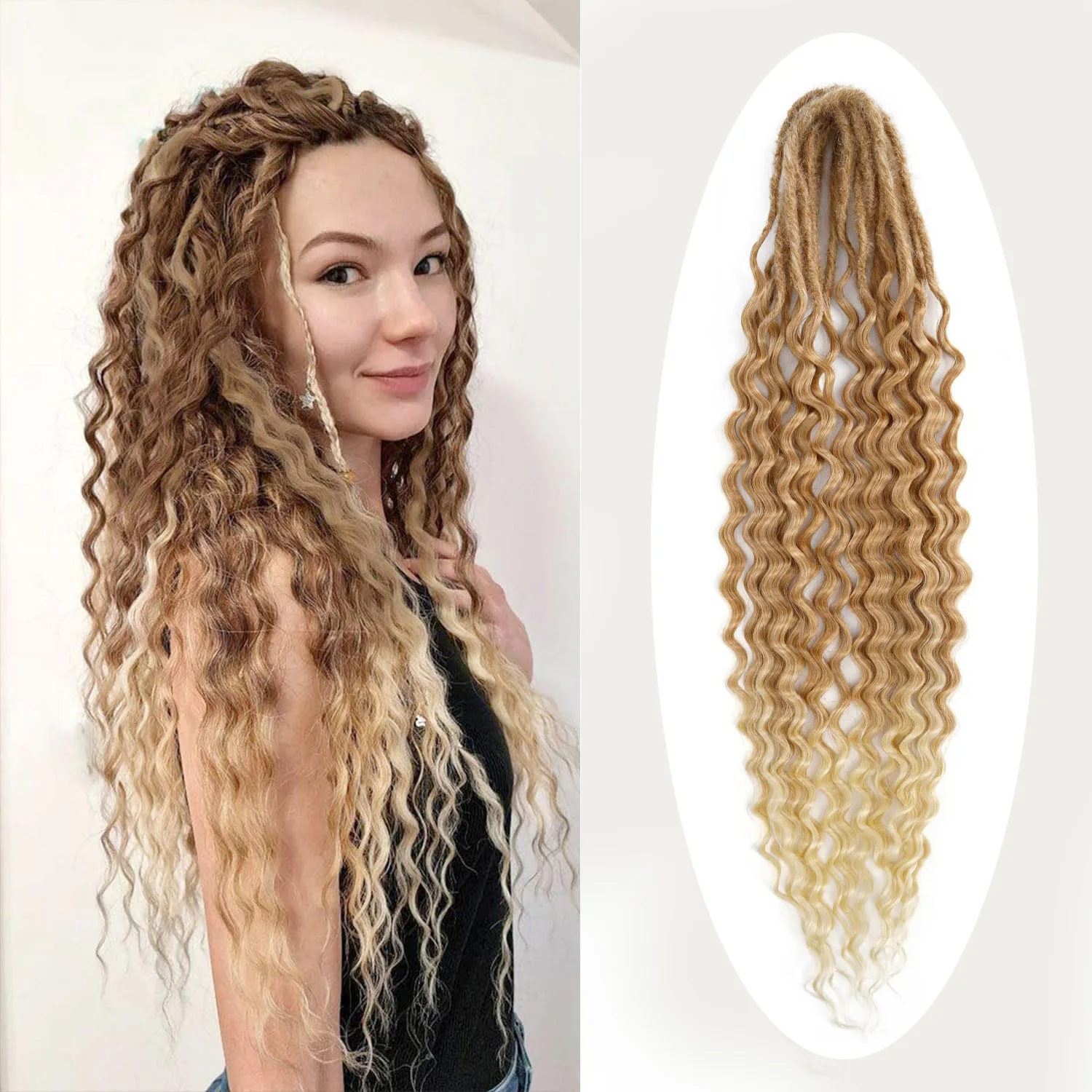 Wavy Dreadlocks Synthetic Curly Ends Double Ended Dreadlock Extensions Curly Dreadlock Extensions, 10 Strands Synthetic Double
Wavy Dreadlocks Synthetic Curly Ends Double Ended Dreadlock Extensions Curly Dreadlock Extensions, 10 Strands Synthetic Double