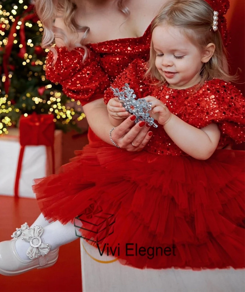 Short Sleeve Red Flower Girl Dresses for Christmas Winter Tiered 2023 New Soft Tulle Tutu Birthday Gowns Glitter فساتين بنات صغا
Short Sleeve Red Flower Girl Dresses for Christmas Winter Tiered 2023 New Soft Tulle Tutu Birthday Gowns Glitter فساتين بنات صغا