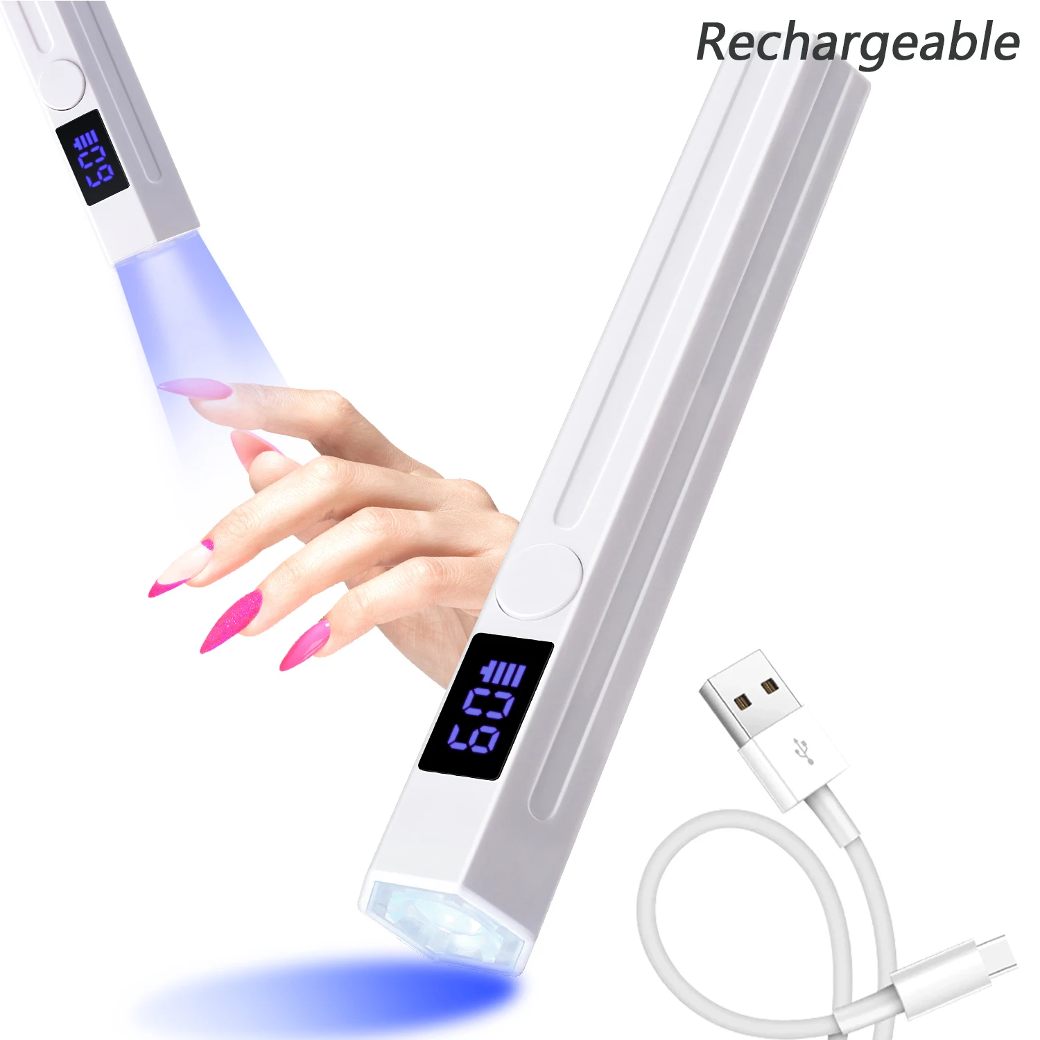 DianaBeauty Mini Nail Lamp Handheld Rechargeable Nail Dryer for Curing Gel Polish with Display UV LED Lamp for Nails Manicure
DianaBeauty Mini Nail Lamp Handheld Rechargeable Nail Dryer for Curing Gel Polish with Display UV LED Lamp for Nails Manicure