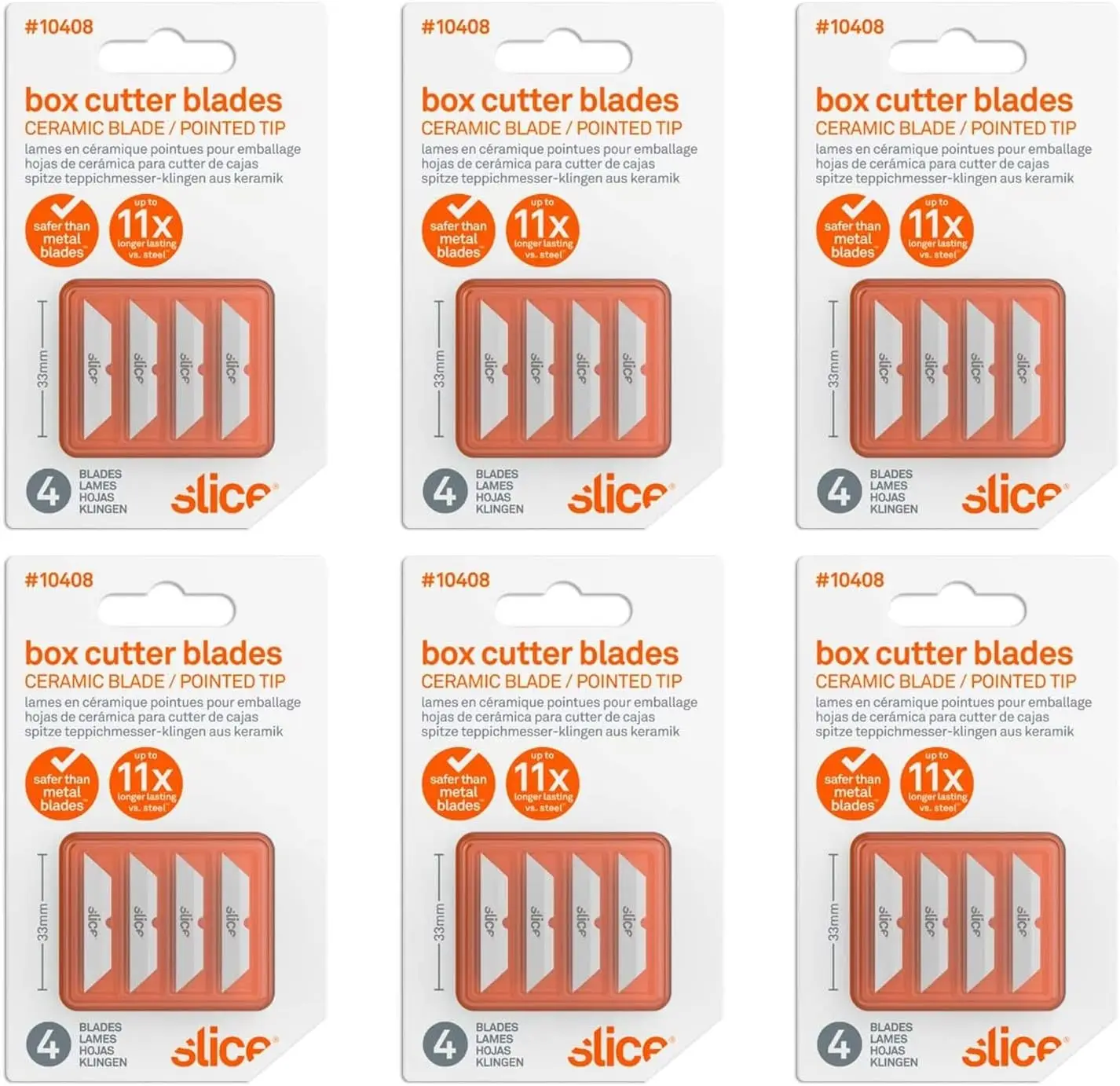 Replacement Ceramic Blades with Pointed Tip for Cutters, Stays Sharp Longer Than Metal (24 Pack)
Replacement Ceramic Blades with Pointed Tip for Cutters, Stays Sharp Longer Than Metal (24 Pack)
