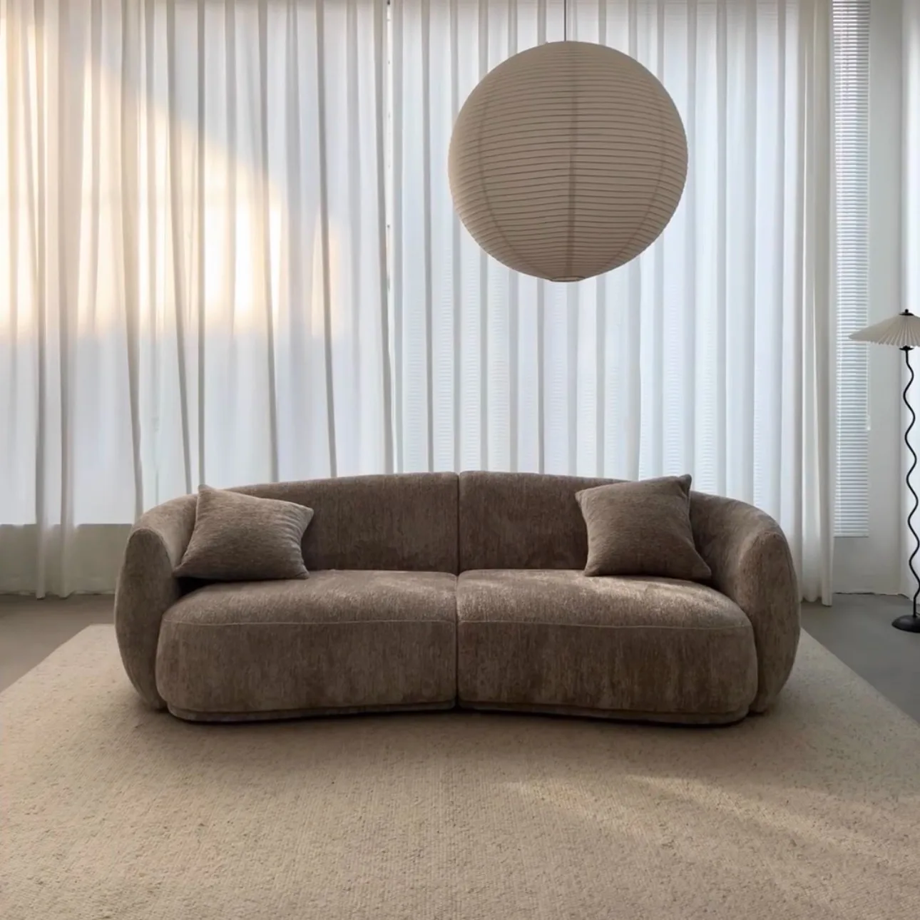 Retro cream style curved sofa living room small apartment modern simple lamb wool
Retro cream style curved sofa living room small apartment modern simple lamb wool