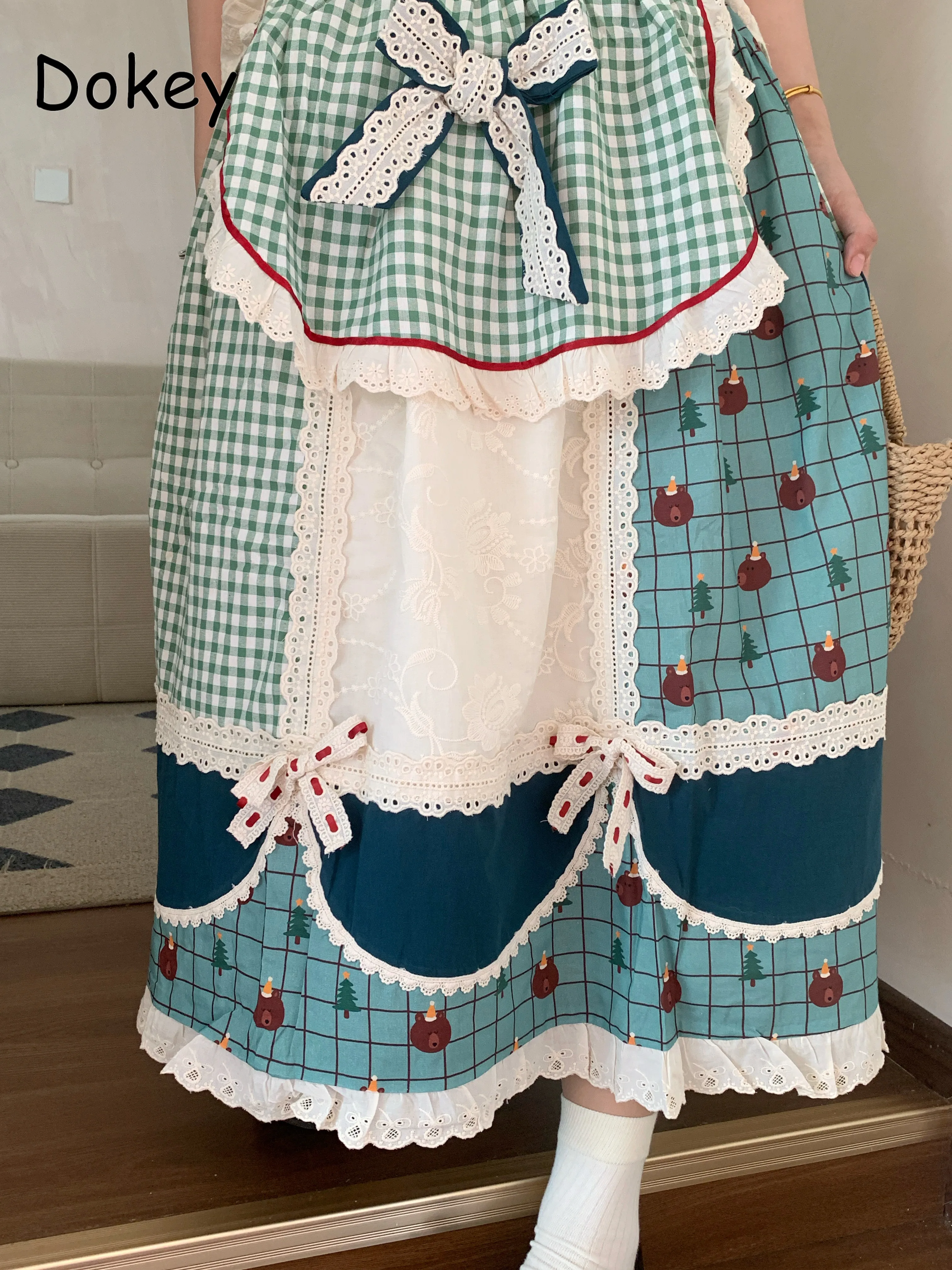 Vintage Patchwork Lolita Long Skirt Women Sweet Bow Kawaii Pleated Midi Skirt Summer Casual Elastic High Waist A-Linen Skirt
Vintage Patchwork Lolita Long Skirt Women Sweet Bow Kawaii Pleated Midi Skirt Summer Casual Elastic High Waist A-Linen Skirt