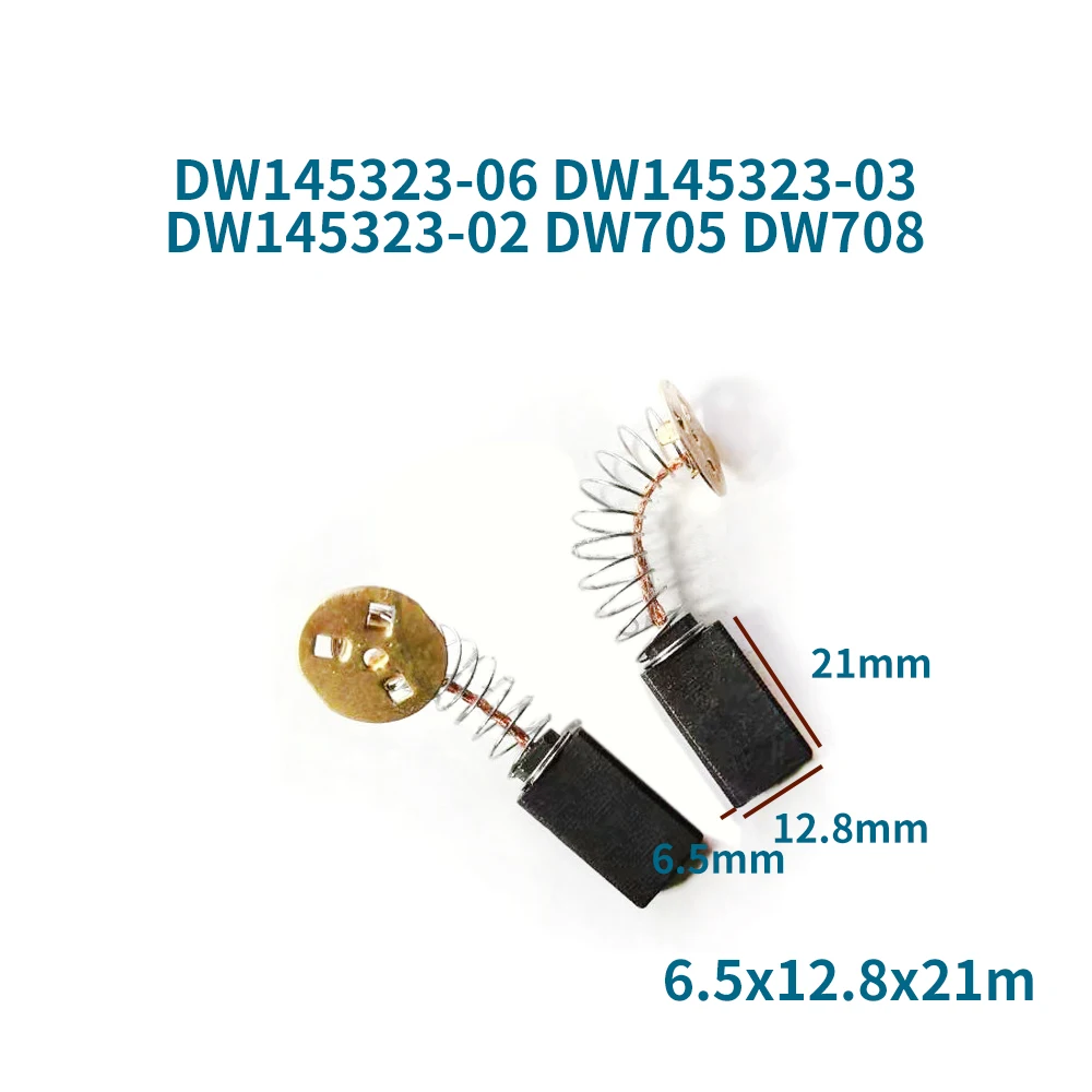 Carbon brushes for Dewalt DW145323-06 DW145323-03 DW145323-02 DW705 DW708 spare parts and replacements
Carbon brushes for Dewalt DW145323-06 DW145323-03 DW145323-02 DW705 DW708 spare parts and replacements