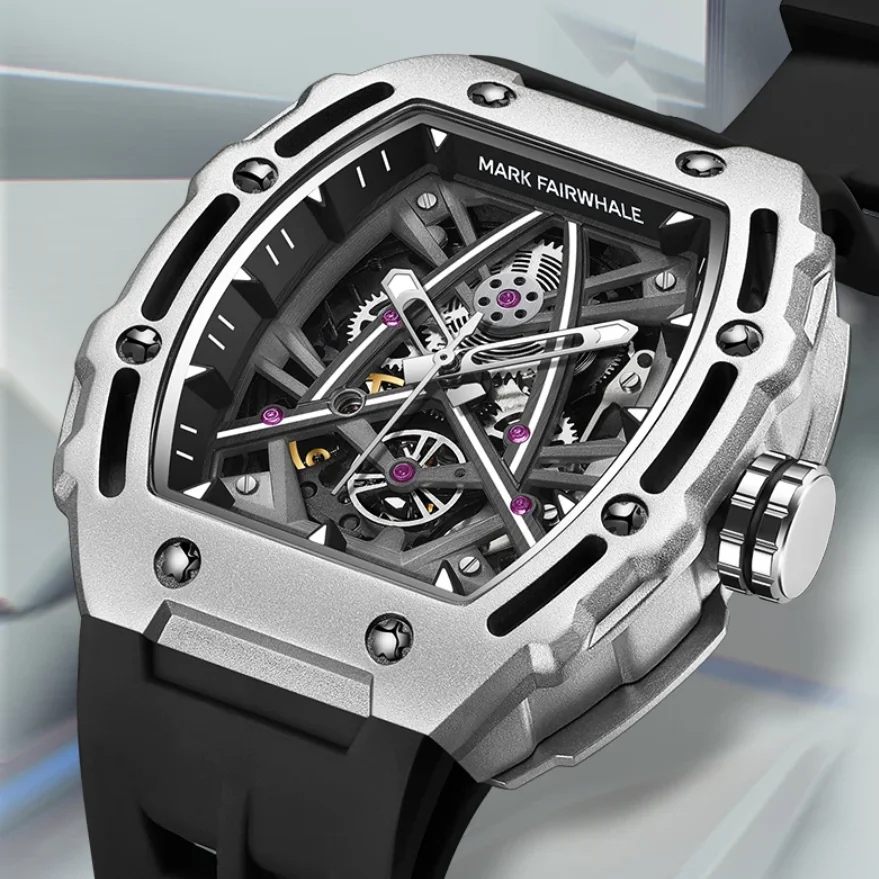 Mark Fairwhale Men Automatic Watch 44mm Tonneau Mechanical Wristwatch 50M Waterproof Luminous Skeleton Dial
Mark Fairwhale Men Automatic Watch 44mm Tonneau Mechanical Wristwatch 50M Waterproof Luminous Skeleton Dial