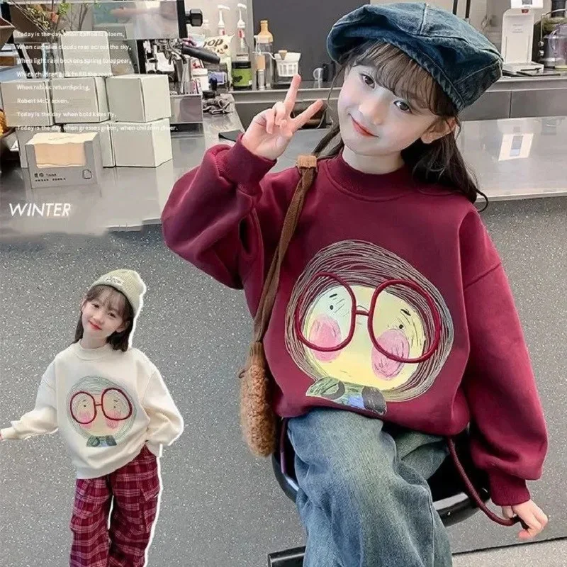 Girls Warm Winter Thick Fleece Lined Lovely Cartoon Sweatshirt School Kids Track Pullover Jumper Children Work Coat Tops 7-16Yrs
Girls Warm Winter Thick Fleece Lined Lovely Cartoon Sweatshirt School Kids Track Pullover Jumper Children Work Coat Tops 7-16Yrs