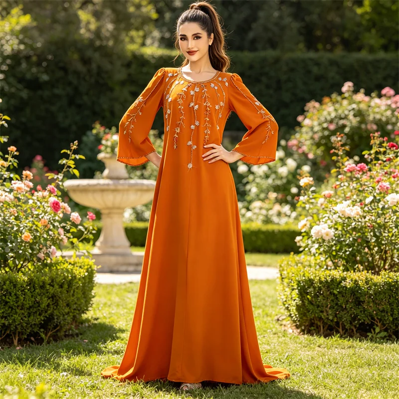 Luxury Diamonds Jalabiya Dubai Abaya Flare Sleeve Evening Party Muslim Dress Women Morocco Kaftan Djellaba Islam Clothing Robe
Luxury Diamonds Jalabiya Dubai Abaya Flare Sleeve Evening Party Muslim Dress Women Morocco Kaftan Djellaba Islam Clothing Robe