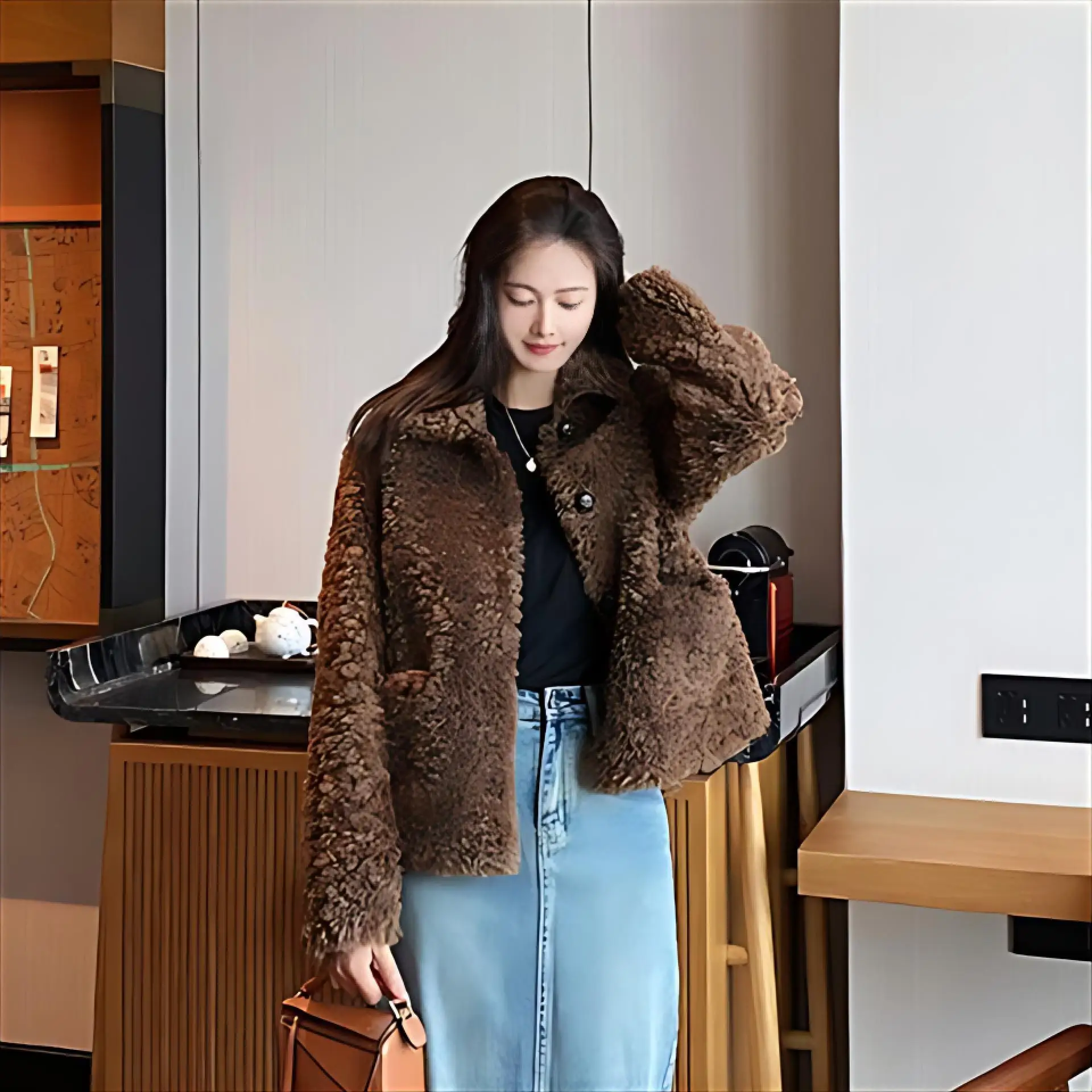 Куртка из овечьей шерсти, женская одежда, узор медведя, дизайн животного, стиль дикой природы, существо, модный вид зверя, фауна, эстетический дикий Ins
Куртка из овечьей шерсти, женская одежда, узор медведя, дизайн животного, стиль дикой природы, существо, модный вид зверя, фауна, эстетический дикий Ins