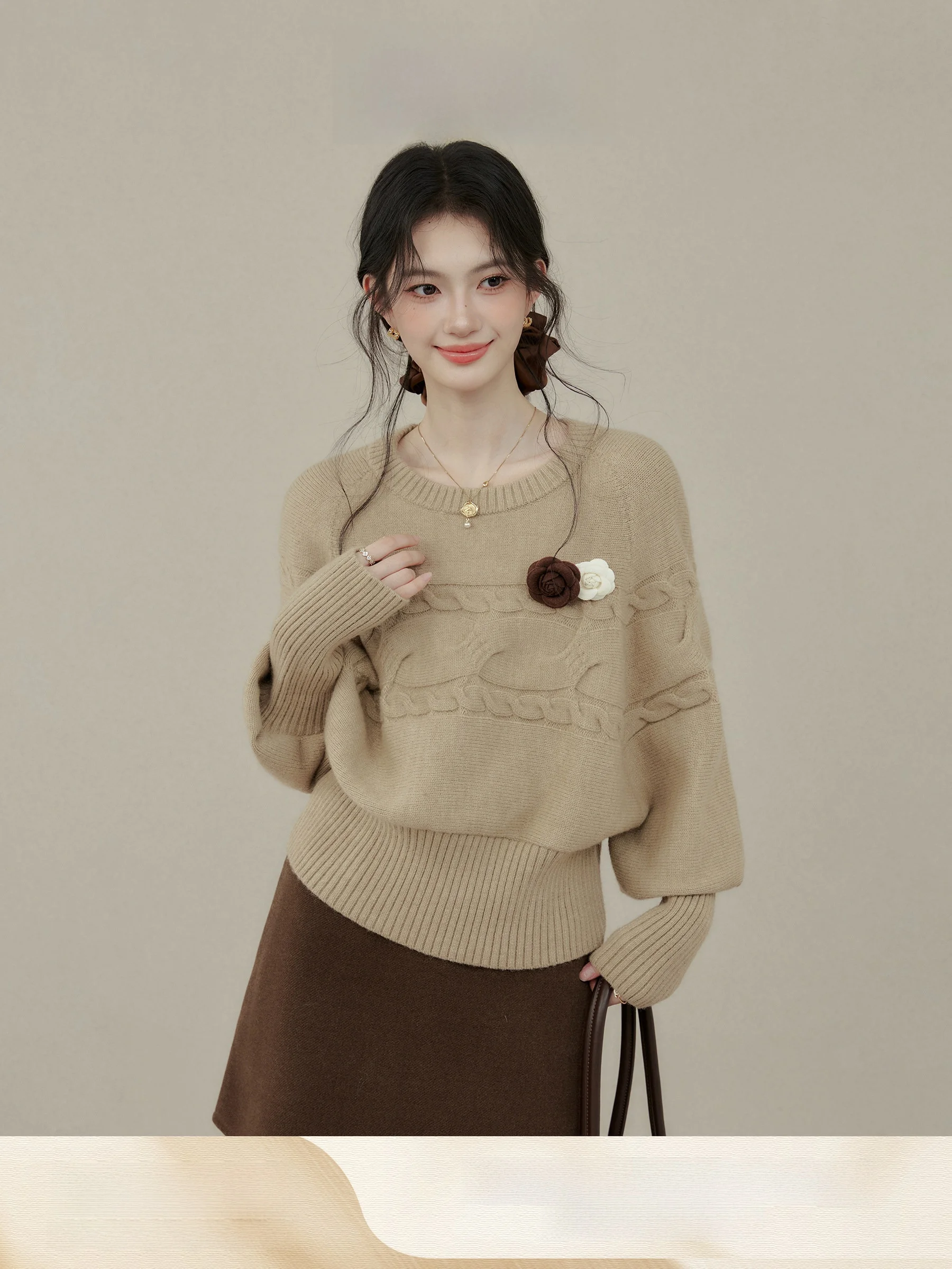 Caramel Liqueur Knitted Batwing Sve Sweater Autumn Winter Base Layer irt Turtlene Warmth Fem Commute Sle Long Sve
Caramel Liqueur Knitted Batwing Sve Sweater Autumn Winter Base Layer irt Turtlene Warmth Fem Commute Sle Long Sve