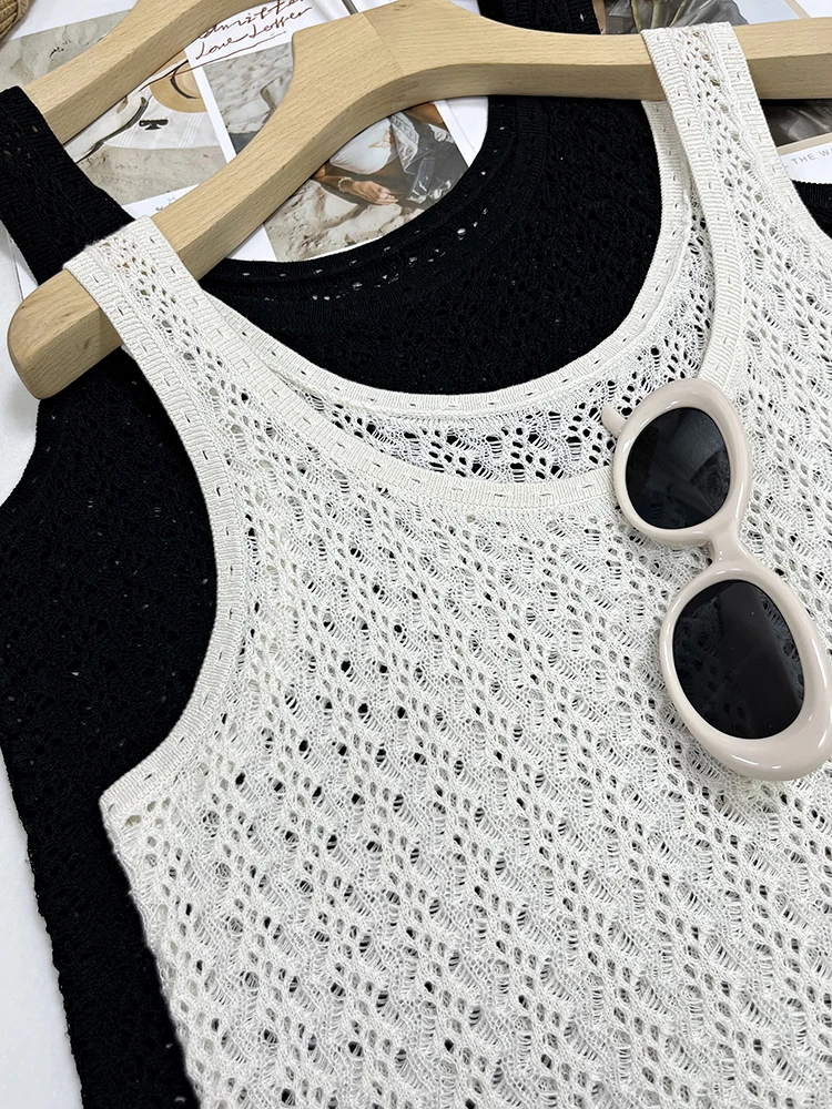 Мисс Домашнее дерево | Изящный шелковый U-образный полый вязаный праздничный вязаный жилет с бретелями | Летний тонкий стандартный крой
Мисс Домашнее дерево | Изящный шелковый U-образный полый вязаный праздничный вязаный жилет с бретелями | Летний тонкий стандартный крой