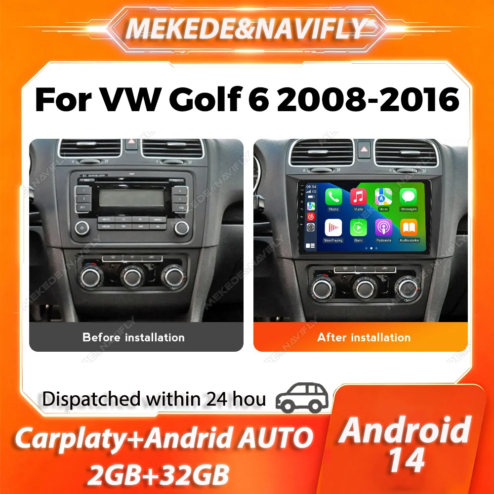 MEKEDE 2 Din Wireless Carplay For Volkswagen VW Golf 6 2008-2016 Android 14 Car Radio autoradio Stereo Intelligent audio system
MEKEDE 2 Din Wireless Carplay For Volkswagen VW Golf 6 2008-2016 Android 14 Car Radio autoradio Stereo Intelligent audio system