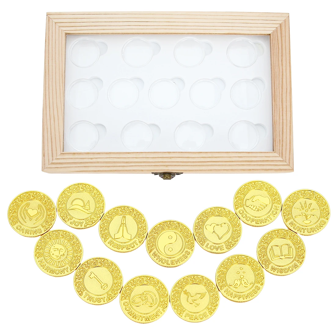 Свадебные монеты Unity, 13-слова Las Arras para Boda Catolica, набор свадебных монолитных монет с деревянной коробкой, для свадебной церемонии
Свадебные монеты Unity, 13-слова Las Arras para Boda Catolica, набор свадебных монолитных монет с деревянной коробкой, для свадебной церемонии