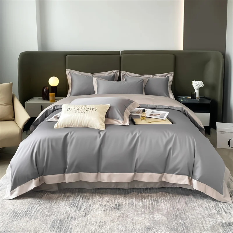 Hotel Style Egyptian Cotton Bedding Set King Queen Size Grey Wide edge Duvet Cover Bedsheet Pillowcases Solid Color Home Textile
Hotel Style Egyptian Cotton Bedding Set King Queen Size Grey Wide edge Duvet Cover Bedsheet Pillowcases Solid Color Home Textile
