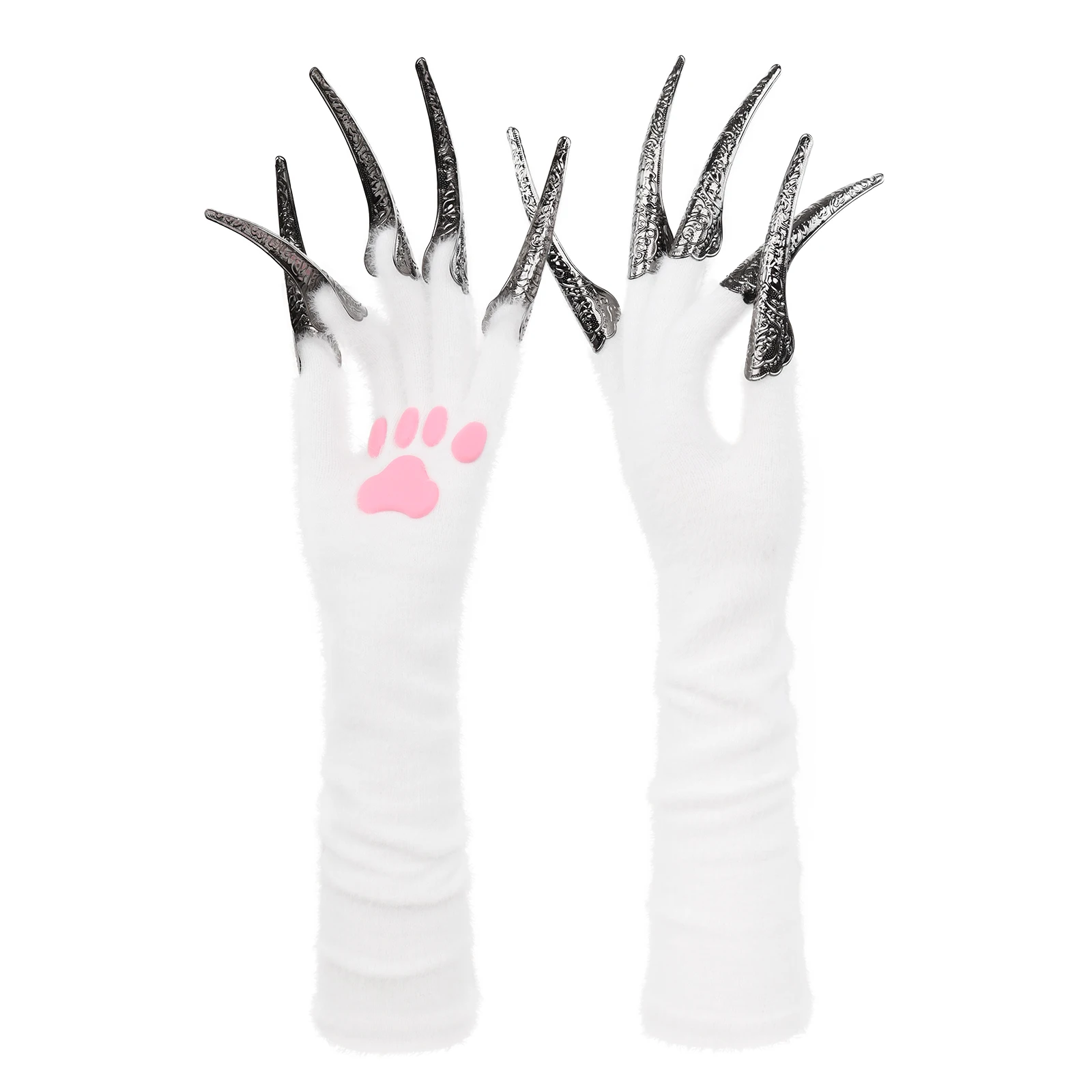 Long Gloves with Paw Pads and Nails Gothic Scary Vampire Witch Horror Halloween Cosplay Party Costume Accessories
Long Gloves with Paw Pads and Nails Gothic Scary Vampire Witch Horror Halloween Cosplay Party Costume Accessories
