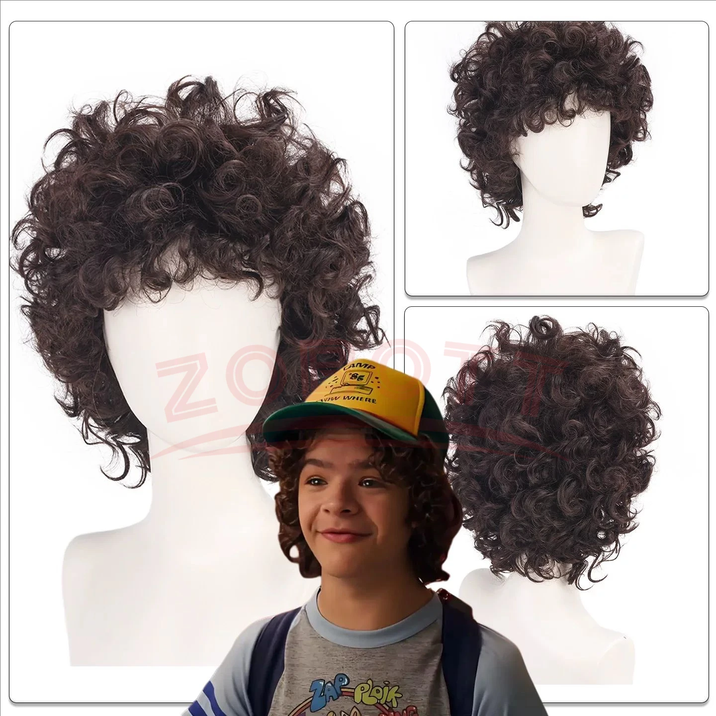 Dustin Henderson Cosplay Wig Adult Dark Brown Voluminous Curly Hair TV Series Role Play Wigs Comic-con Stage Costume Accessories
Dustin Henderson Cosplay Wig Adult Dark Brown Voluminous Curly Hair TV Series Role Play Wigs Comic-con Stage Costume Accessories