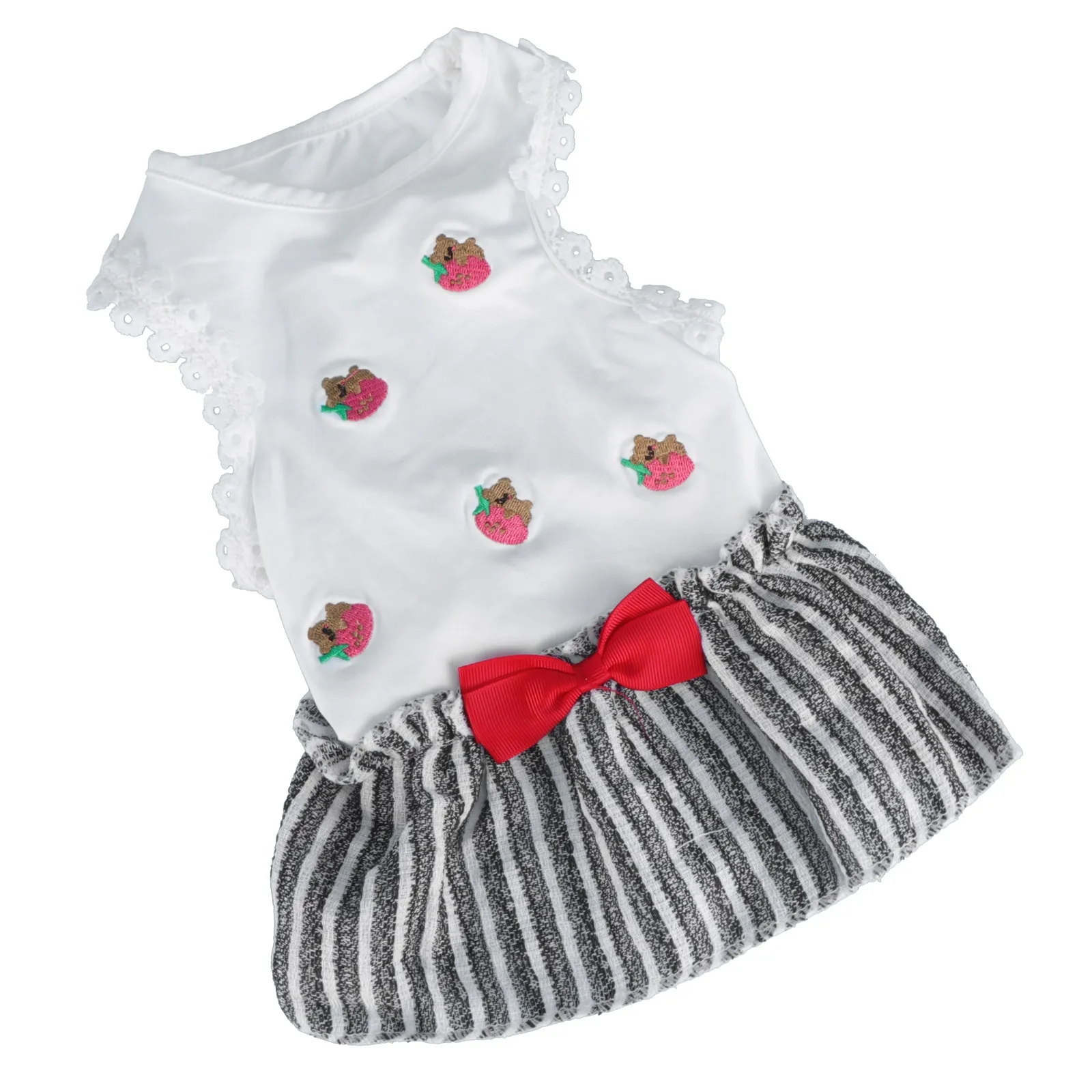 Strawberry Pattern Dog Dress White Size M Adorable Striped Pet Skirt Breathable Soft Fabric Suitable for Jogging Walking Dog
Strawberry Pattern Dog Dress White Size M Adorable Striped Pet Skirt Breathable Soft Fabric Suitable for Jogging Walking Dog