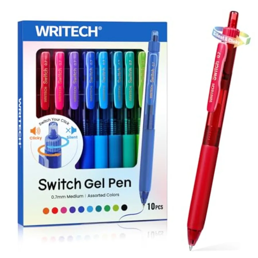 Colored Gel Pens 0.7mm: Switch Silent Click Mode for Quiet or Click Feedback Smooth Writing Quick Dry Ink Medium Point for Note
Colored Gel Pens 0.7mm: Switch Silent Click Mode for Quiet or Click Feedback Smooth Writing Quick Dry Ink Medium Point for Note