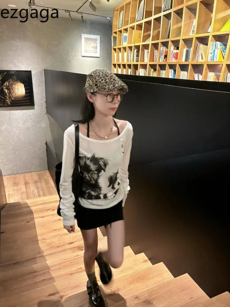 Ezgaga Sexy T Shirts Women Off Shoulder Cartoon Printed Long Sleeve Vintage Fashion Harajuku Y2k Tops Female Casual Tshirt
Ezgaga Sexy T Shirts Women Off Shoulder Cartoon Printed Long Sleeve Vintage Fashion Harajuku Y2k Tops Female Casual Tshirt