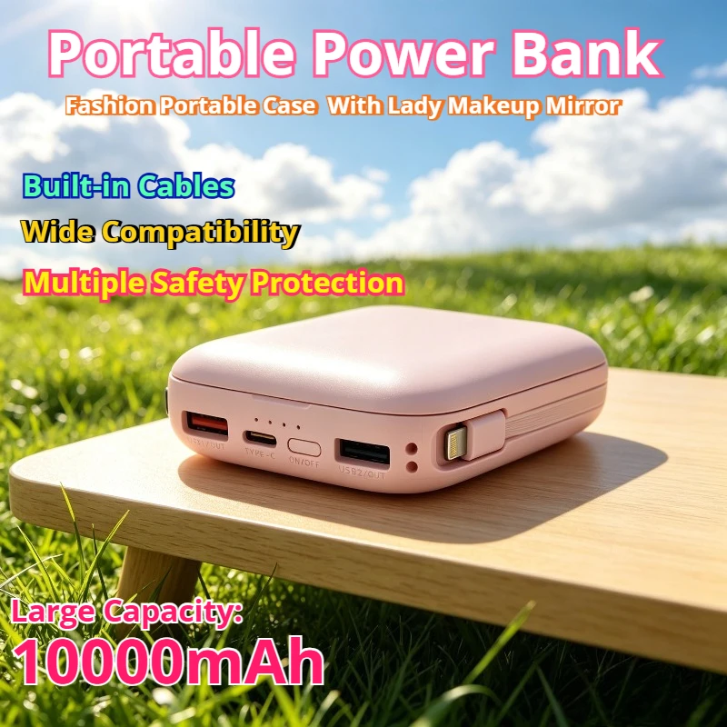Taepiaai 10000mAh Portable Power Bank Built-in Cable Fast Charging Lady Gifts Fashion External Battery for Smartphones Tablet
Taepiaai 10000mAh Portable Power Bank Built-in Cable Fast Charging Lady Gifts Fashion External Battery for Smartphones Tablet