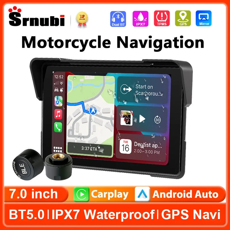 7 inch Motorcycle GPS Navigation Support TPMS Carplay Wireless CarPlay Android Auto Dual BT Moto IPX7 Waterproof Touch Screen
7 inch Motorcycle GPS Navigation Support TPMS Carplay Wireless CarPlay Android Auto Dual BT Moto IPX7 Waterproof Touch Screen