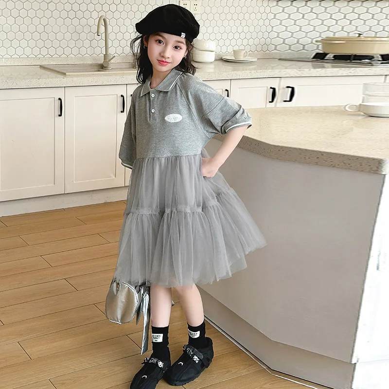 2024 Korean Summer Children Girl One-piece Dress Teenager Girl Polo Dress Patchwork Gauze School Girl Princess Dress
2024 Korean Summer Children Girl One-piece Dress Teenager Girl Polo Dress Patchwork Gauze School Girl Princess Dress