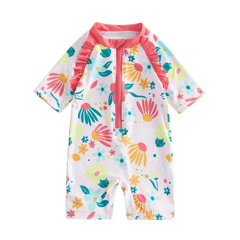 Toddler Girls Rash Guard Swimsuit Summer Short Sleeve Floral Print Ruffle Bathing Suit
Toddler Girls Rash Guard Swimsuit Summer Short Sleeve Floral Print Ruffle Bathing Suit