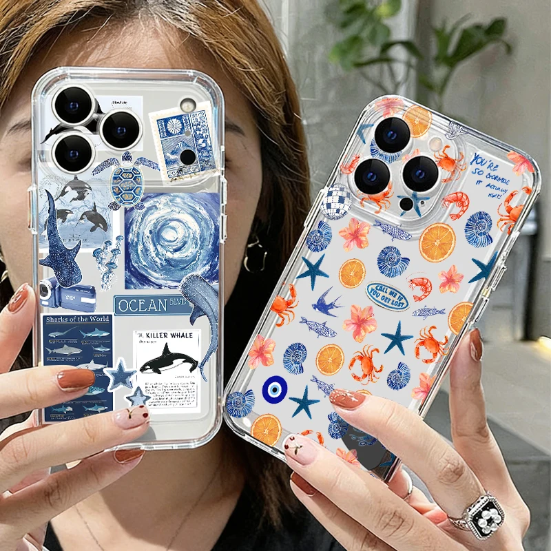 Shark Ocean Fish Print Case For iPhone 17 Pro Max Funda iPhone 16 15 14 13 Pro Max 11 Clear TPU Silicone Shockproof Soft Cover
Shark Ocean Fish Print Case For iPhone 17 Pro Max Funda iPhone 16 15 14 13 Pro Max 11 Clear TPU Silicone Shockproof Soft Cover