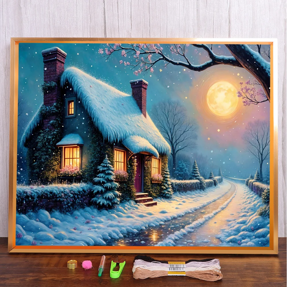Landscape Winter Moon Night Cross-Stitch Set Embroidery Handmade Handiwork Handicraft Knitting Room Decor Design Wholesale
Landscape Winter Moon Night Cross-Stitch Set Embroidery Handmade Handiwork Handicraft Knitting Room Decor Design Wholesale