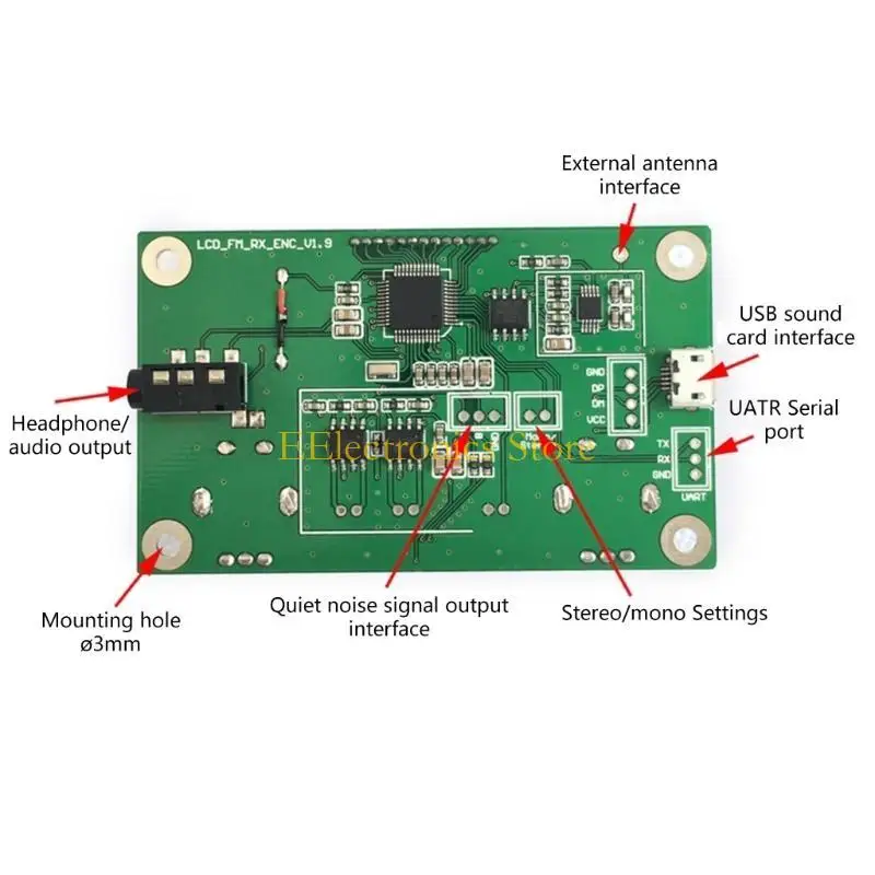 B03C DIY Digital Radio Receiver Board PLL Digital Stereo FM Radio Receiver Module Volume and Frequency Control