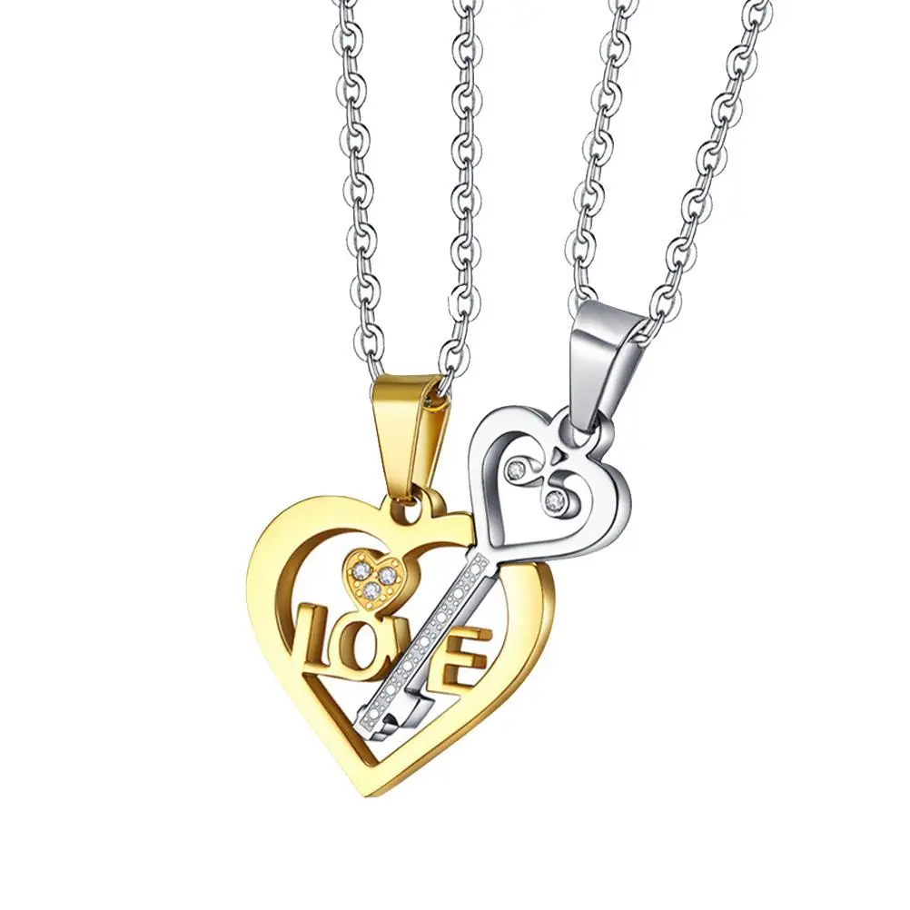 Heart Key Necklace Gift Decorative Couple Chain of The Lid Pendant Stainless Steel
Heart Key Necklace Gift Decorative Couple Chain of The Lid Pendant Stainless Steel