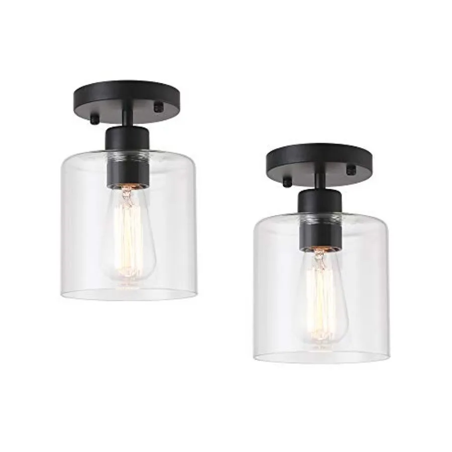 Modern Semi Flush Mount Ceiling Light, Rustic Ceiling Light Fixture for Closet Hallway Entryway, Hallway Ceiing, Matte Black Fi
Modern Semi Flush Mount Ceiling Light, Rustic Ceiling Light Fixture for Closet Hallway Entryway, Hallway Ceiing, Matte Black Fi