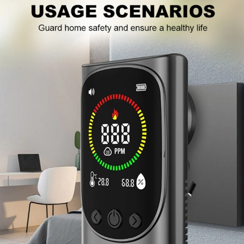Monoxide Tester With Temperature And Humidity Detections Fast Response For Home Office And Industrial Use