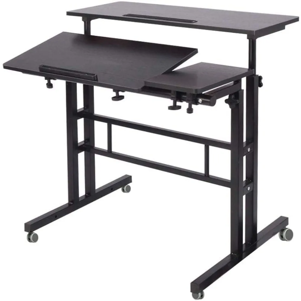 Height Adjustable Standing Tiltable Top Desk, Stand Up Computer Desk for Home Office, Small Rolling Desk
Height Adjustable Standing Tiltable Top Desk, Stand Up Computer Desk for Home Office, Small Rolling Desk