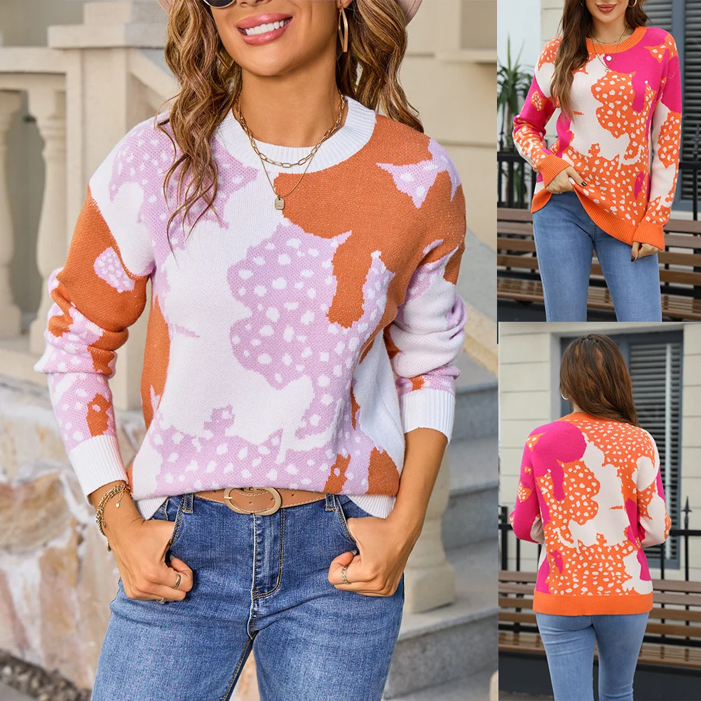 Women Pullovers Sweaters Round Neck Casual Knitted Full Sleeve Jumpers Y2k Streetwear Elegant Splice Knit Autumn Winter 
Women Pullovers Sweaters Round Neck Casual Knitted Full Sleeve Jumpers Y2k Streetwear Elegant Splice Knit Autumn Winter