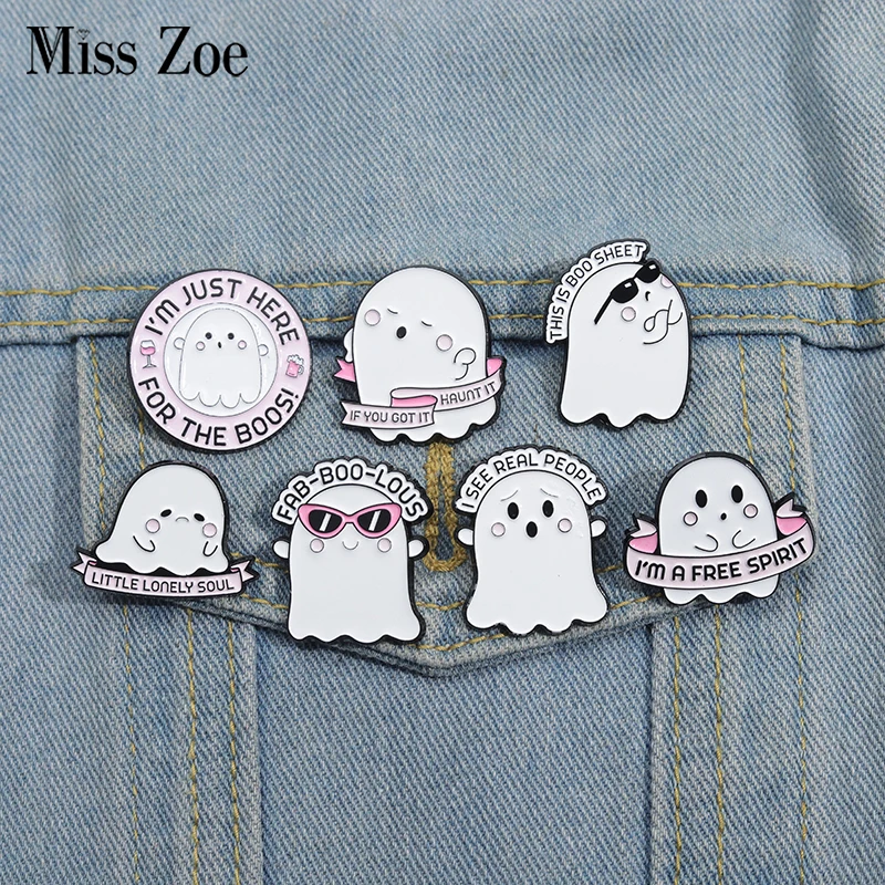 Halloween Cute Ghost Enamel Pins Custom LITTLE LONELY SOUL Brooches Lapel Badges Cartoon Funny Jewelry Gift for Kids Friends
Halloween Cute Ghost Enamel Pins Custom LITTLE LONELY SOUL Brooches Lapel Badges Cartoon Funny Jewelry Gift for Kids Friends