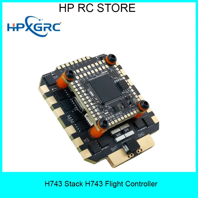 HPXGRC H743 Flight Controller Stack, BLHeli_32 80A/100A ESC 3-8S for FPV Racing Drone, ICM42688P Gyro
HPXGRC H743 Flight Controller Stack, BLHeli_32 80A/100A ESC 3-8S for FPV Racing Drone, ICM42688P Gyro