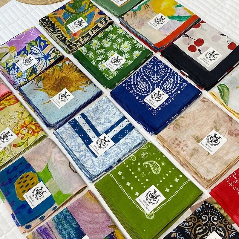 100% Cotton Square Scarf For Women print Ribbons Headbands Bandana Female Bag Wrist Wrap Neckerchief Foulard
100% Cotton Square Scarf For Women print Ribbons Headbands Bandana Female Bag Wrist Wrap Neckerchief Foulard