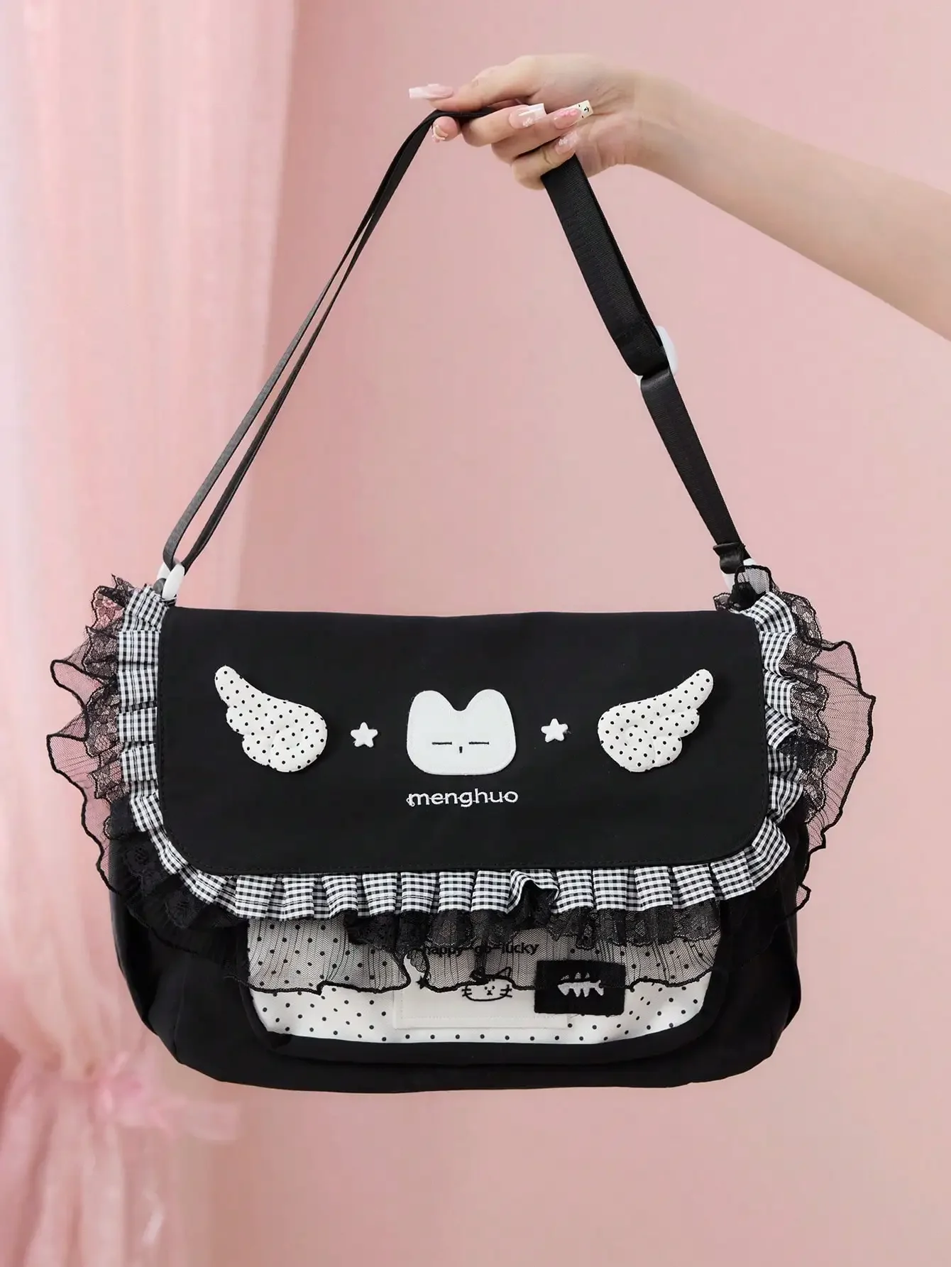 Anime 1Pc Black Kawaii Sweet And Cute Retro Classic Polka Dots Wings Badge Mass Production Type DIY Fashion Sim
Anime 1Pc Black Kawaii Sweet And Cute Retro Classic Polka Dots Wings Badge Mass Production Type DIY Fashion Sim