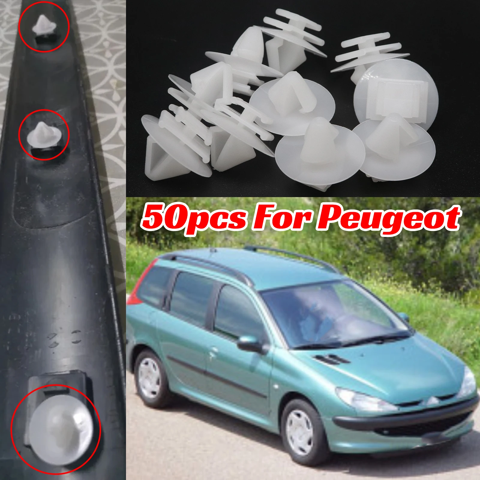 50pc Front Wheel Arch Flare Trim Moulding Clips for Peugeot 1007 106 2008 206 207 306 307 308 3008 508 806 Fastener Cover Parts
50pc Front Wheel Arch Flare Trim Moulding Clips for Peugeot 1007 106 2008 206 207 306 307 308 3008 508 806 Fastener Cover Parts