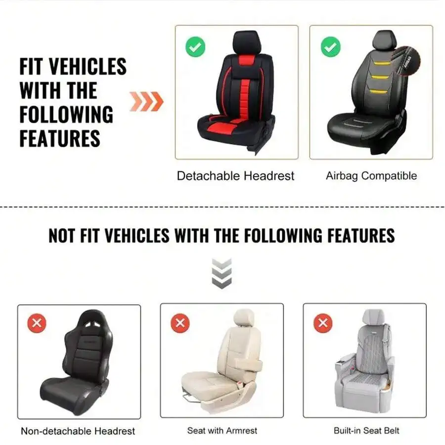 Car Seat Covers Set Premium Universal Fit Detachable Headrest Airbag Compatible All Season
Car Seat Covers Set Premium Universal Fit Detachable Headrest Airbag Compatible All Season