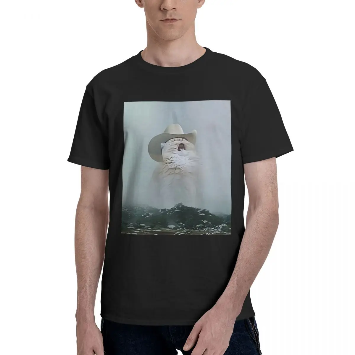 Cowboy Cat 100% Cotton Casual Breathable Confortable T-Shirt Funny Ugus T-Shirts Tshirts Men
Cowboy Cat 100% Cotton Casual Breathable Confortable T-Shirt Funny Ugus T-Shirts Tshirts Men