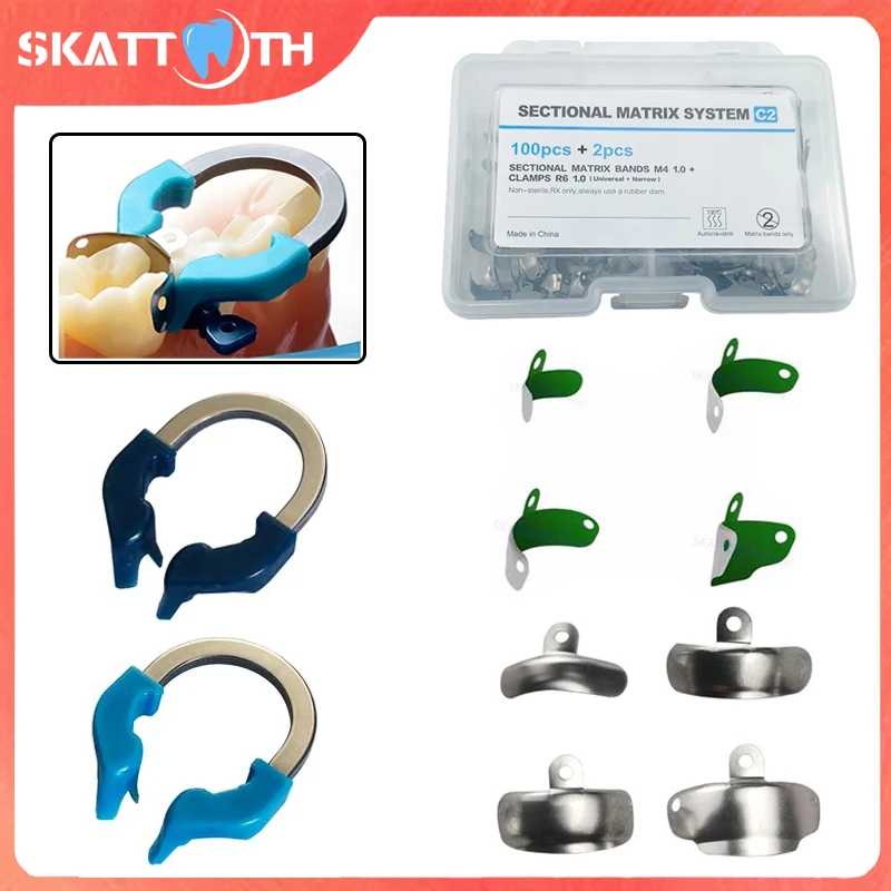 Dental Matrix Bands NITI Metal Matrices Clamp Ring Sectional Contoured Matrix System Non-Stick PTFT Coat Matrix Dentist Tools
Dental Matrix Bands NITI Metal Matrices Clamp Ring Sectional Contoured Matrix System Non-Stick PTFT Coat Matrix Dentist Tools