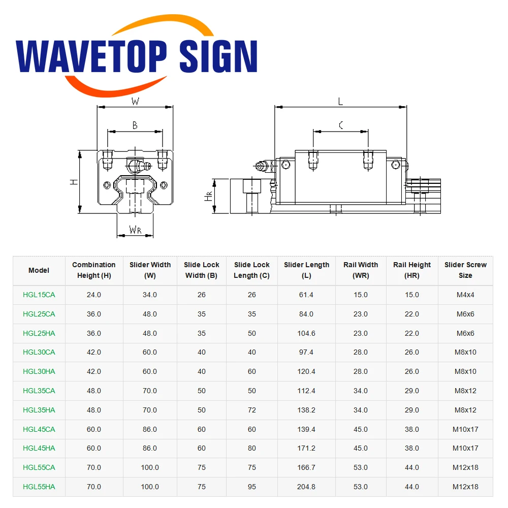 Линейные направляющие WaveTopSign HIWIN HGL15CA, HGL25CA, HGL30CA, HGL35CA для линейных рельсов, детали для ЧПУ и DIY-проектов
Линейные направляющие WaveTopSign HIWIN HGL15CA, HGL25CA, HGL30CA, HGL35CA для линейных рельсов, детали для ЧПУ и DIY-проектов