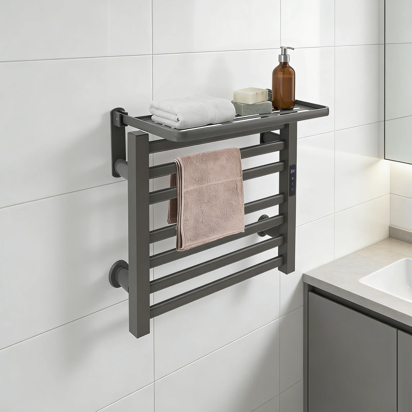 Towel Warmer Towel Racks for Bathroom Electric Aluminum Alloy Heated Towel Rack Adjustable Temperature Timer Carbon Fiber Fast Heating Durable Wall-Mounted Gray American Standard Bath Accessories Storage Organizer
Towel Warmer Towel Racks for Bathroom Electric Aluminum Alloy Heated Towel Rack Adjustable Temperature Timer Carbon Fiber Fast Heating Durable Wall-Mounted Gray American Standard Bath Accessories Storage Organizer