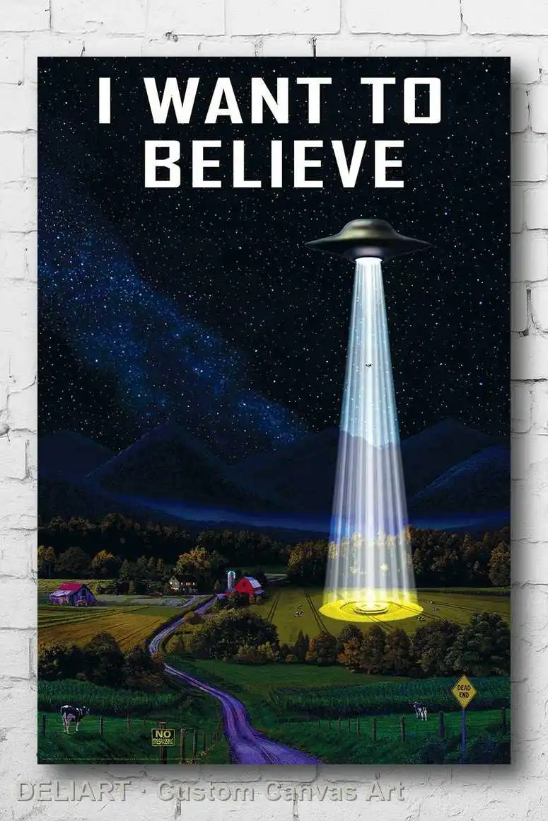 I WANT TO BELIEVE - UFO ON FARM Canvas Poster ALIENS Custom Size Available Room Decoration Home Decor Wall Art
I WANT TO BELIEVE - UFO ON FARM Canvas Poster ALIENS Custom Size Available Room Decoration Home Decor Wall Art