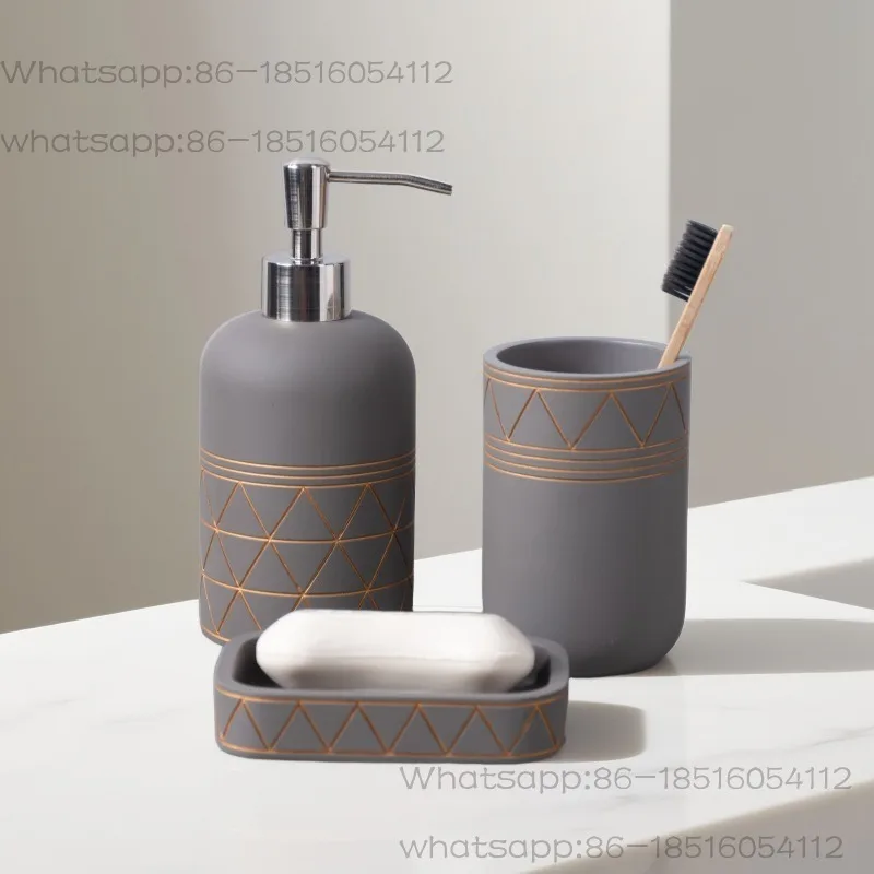 Modern light luxury toiletry set toilet hotel bathroom mouthwash cup lotion bottle soap dish set
Modern light luxury toiletry set toilet hotel bathroom mouthwash cup lotion bottle soap dish set