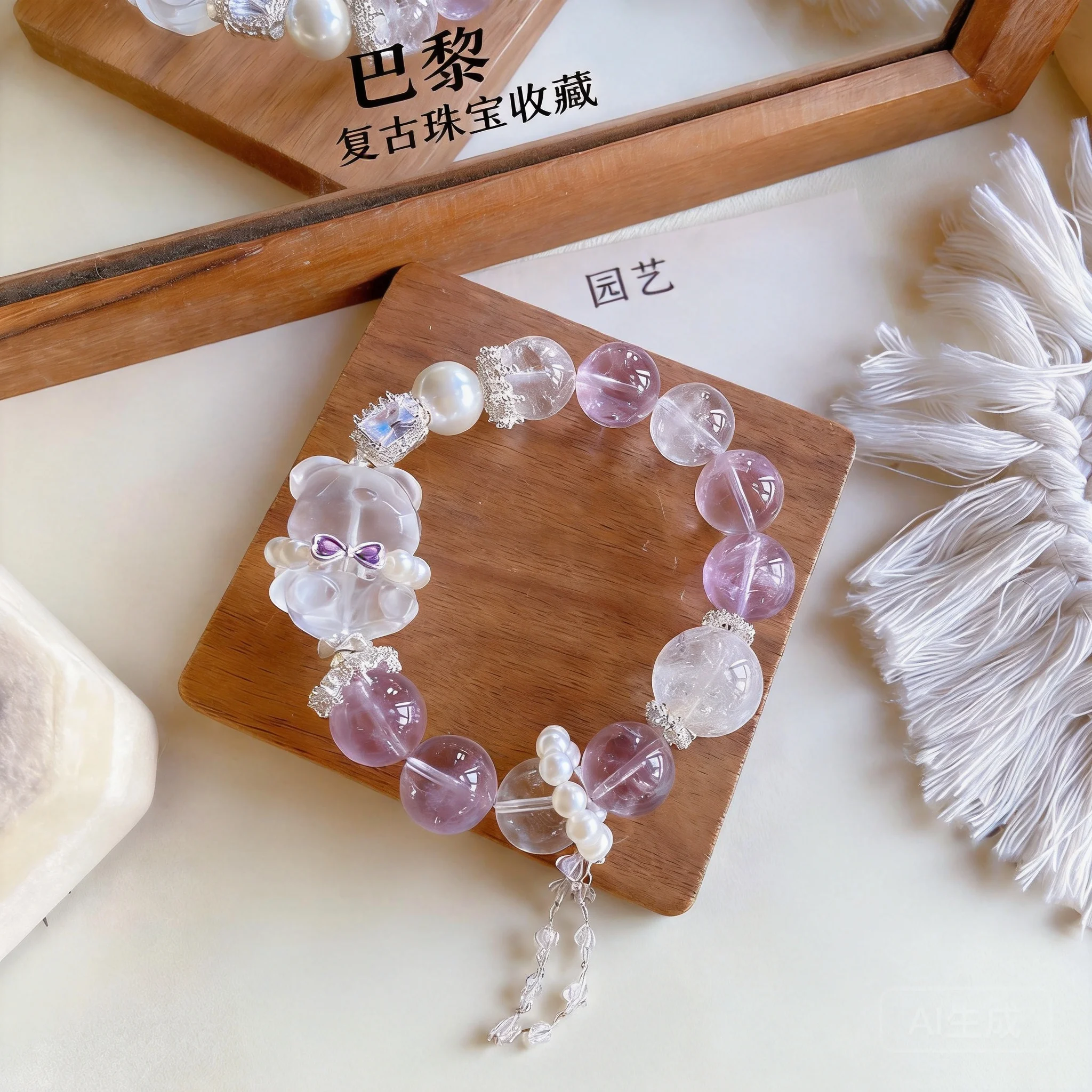 Chinese Style Lucky Carved Bear 14-15mm Natural Purple Clear Azeztulite Crystal Beaded Bracelet Fortune Blessing Attract Wealth
Chinese Style Lucky Carved Bear 14-15mm Natural Purple Clear Azeztulite Crystal Beaded Bracelet Fortune Blessing Attract Wealth
