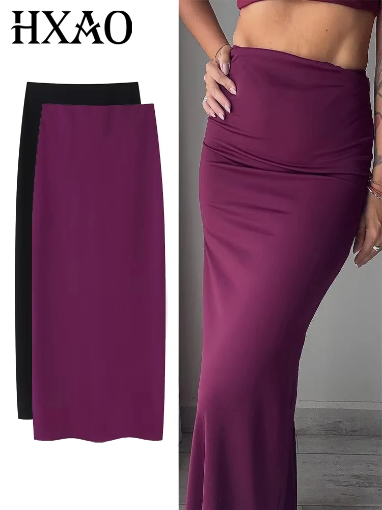 HXAO Юбки-миди для женщин, фиолетовая юбка-карандаш с высокой талией, облегающая юбка с разрезом, офисная уличная одежда, летняя юбка 2024, женская юбка
HXAO Юбки-миди для женщин, фиолетовая юбка-карандаш с высокой талией, облегающая юбка с разрезом, офисная уличная одежда, летняя юбка 2024, женская юбка