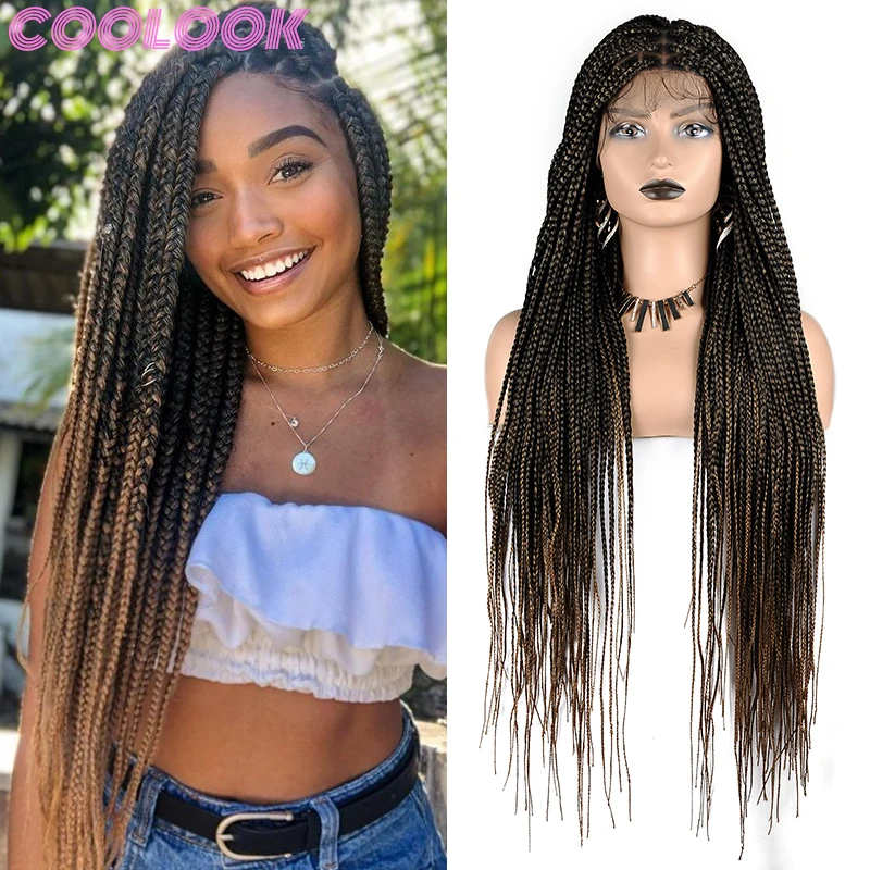 Ombre 360 Knotless Box Braids Lace Front Wigs Super Long Full Lace Box Braid Wig Blonde Synthetic Braided Wigs for Black Women
Ombre 360 Knotless Box Braids Lace Front Wigs Super Long Full Lace Box Braid Wig Blonde Synthetic Braided Wigs for Black Women